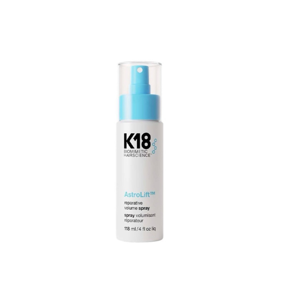 K18 AstroLift Reparative Volume Spray — White Bottle with Light Blue Accents